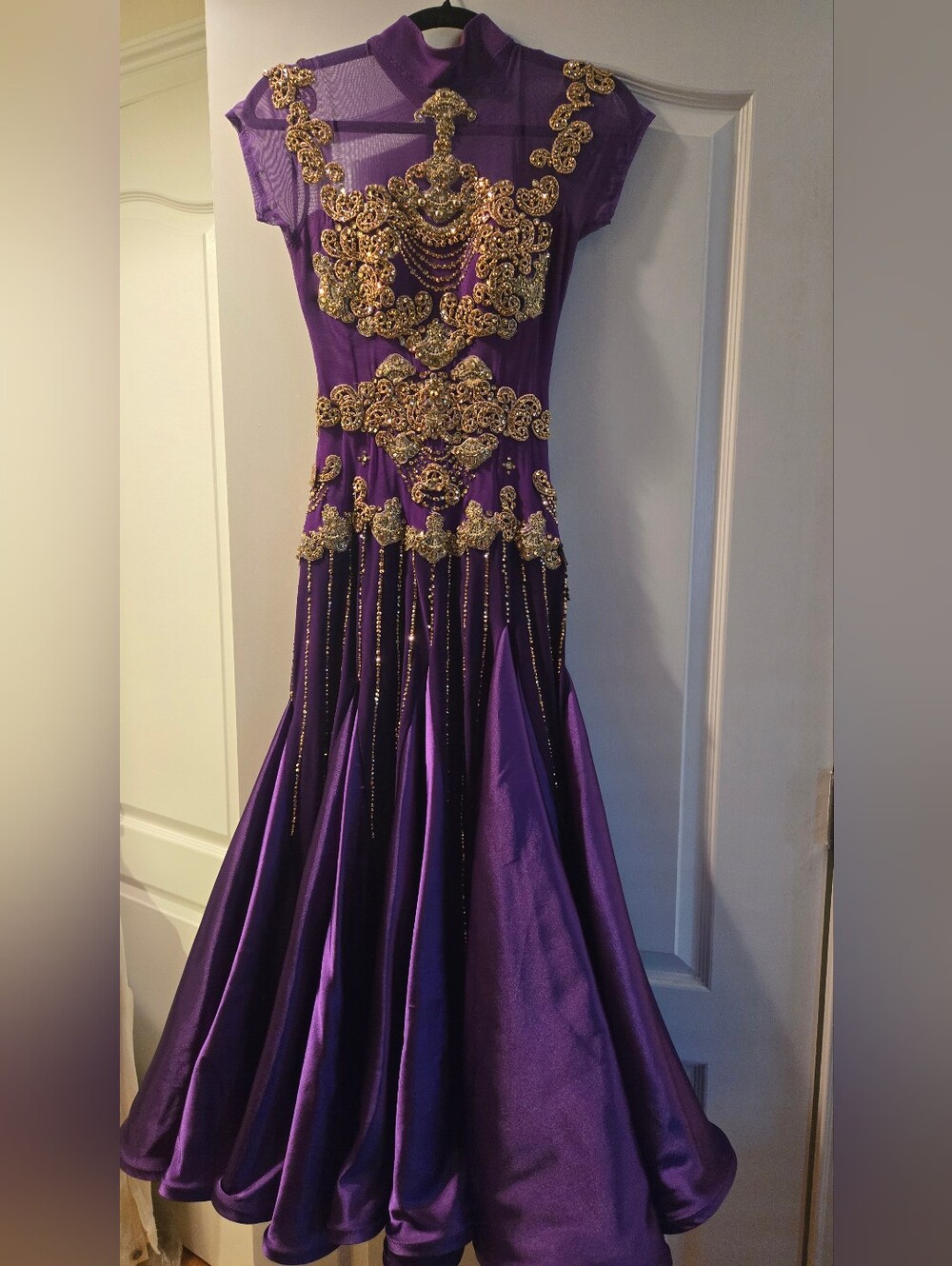 JORDY Beautiful New Purple Smooth Ballroom Dance Dress